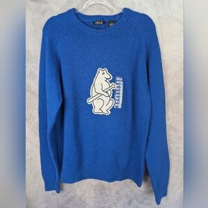Cooperstown Collection 1914 Chicago Cubs Baseball Sweater In Sky Blue NWT